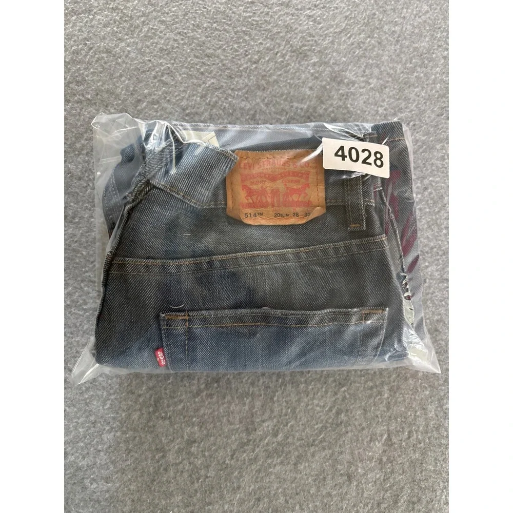 Levi's 514 Slim Straight Jeans Size 20 Slim W28 L30 Blue Medium Wash Classic NWT